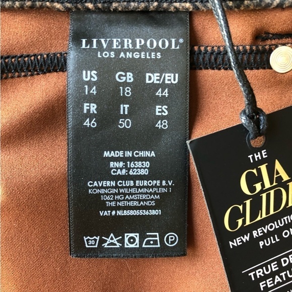 Liverpool Los Angeles Gia Glyder Herringbone Pull On Pencil Skirt Brown Plus 14W - Picture 6 of 11